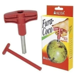 Fura Coco Verde Inox Prático Fácil Resistente Água De Coco
