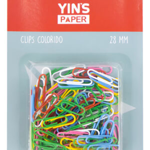 Clips De Papel Colorido 28mm Emb. C/ 100 Unid. Yin's Paper C