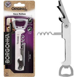 Abridor De Garrafas Saca Rolha Borgonha Original Line Branco