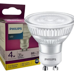 Lampada Dicroica Philips 4w Mr16 Gu10 Amarela 2700k Quente B