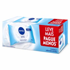 Sabonete em Barra Hidratante Leite Nívea cx c/ 6 Unidades