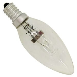 Lâmpada Vela Lisa Halogena 42w 220v Base E14 Branco Quente