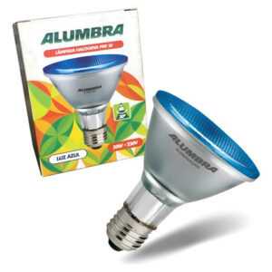 Lâmpada Halogena Par30 50w 220v 30o E27 Luz Azul Alumbra