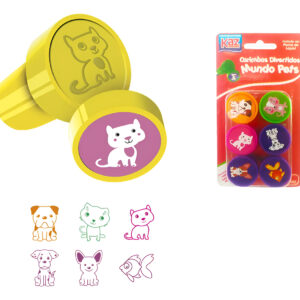 Carimbos Divertidos Kaz Mundo Pets Blister C/ 6 Unidades